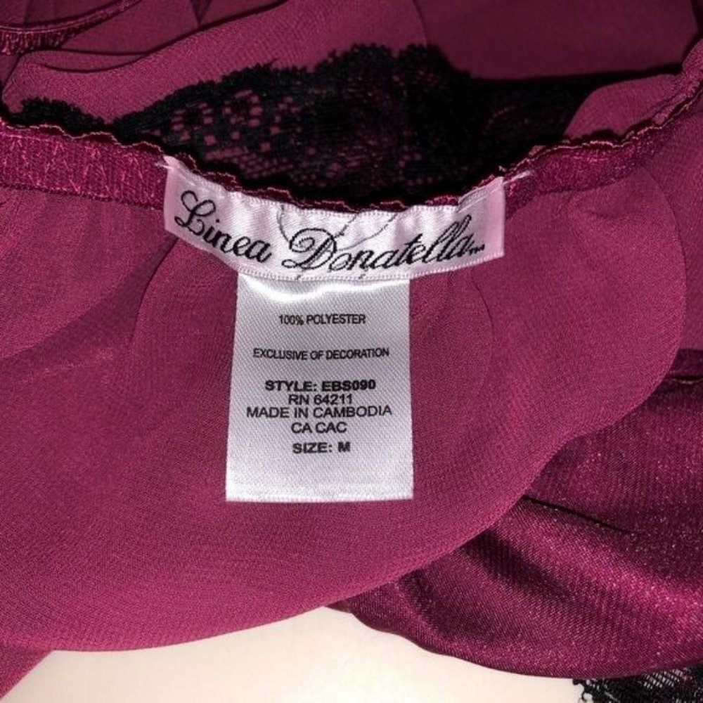 LINEA DONATELLA Lace Trim Satin & chiffon chemise - Picture 7 of 9